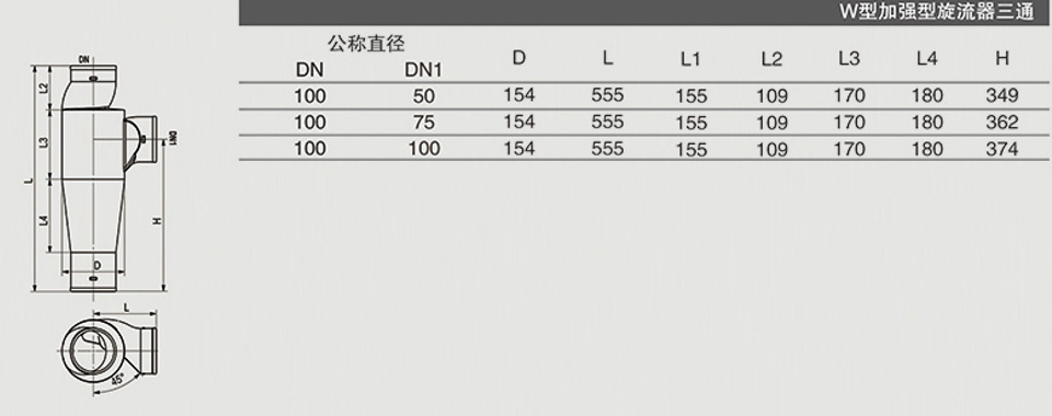 W型加強型旋流器三通 (2)